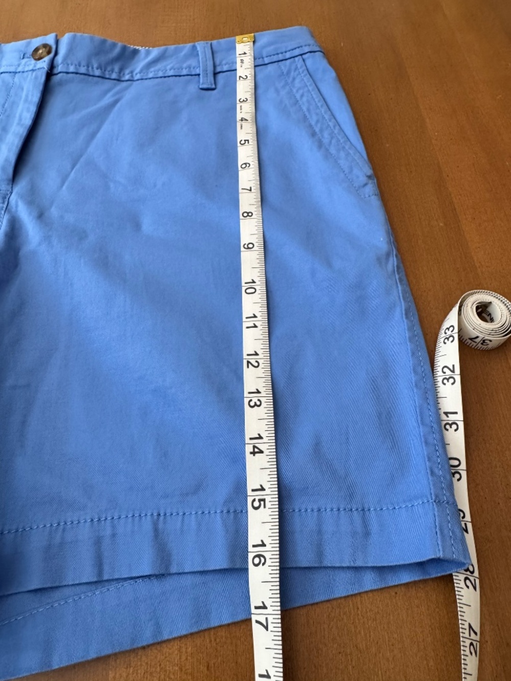 Talbots Blue Chino Shorts Classic Flat Front Tailored Preppy Stretch - Picture 5 of 9